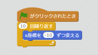 左向きに移動するスクリプト