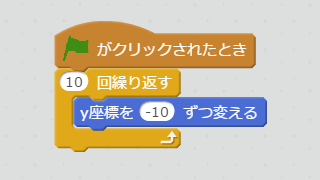 下向きに移動するスクリプト