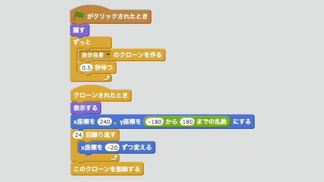 横からとばすスクリプト