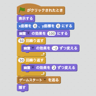 スタート画面を表示するスクリプト