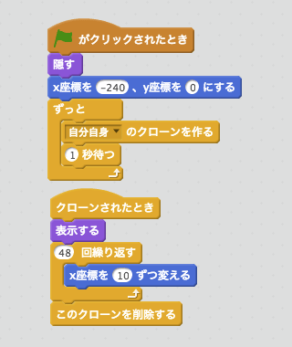 端から端まで動かすスクリプト